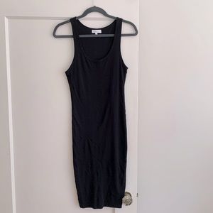Kookai Australia black knit ribbed racerback tank dress
